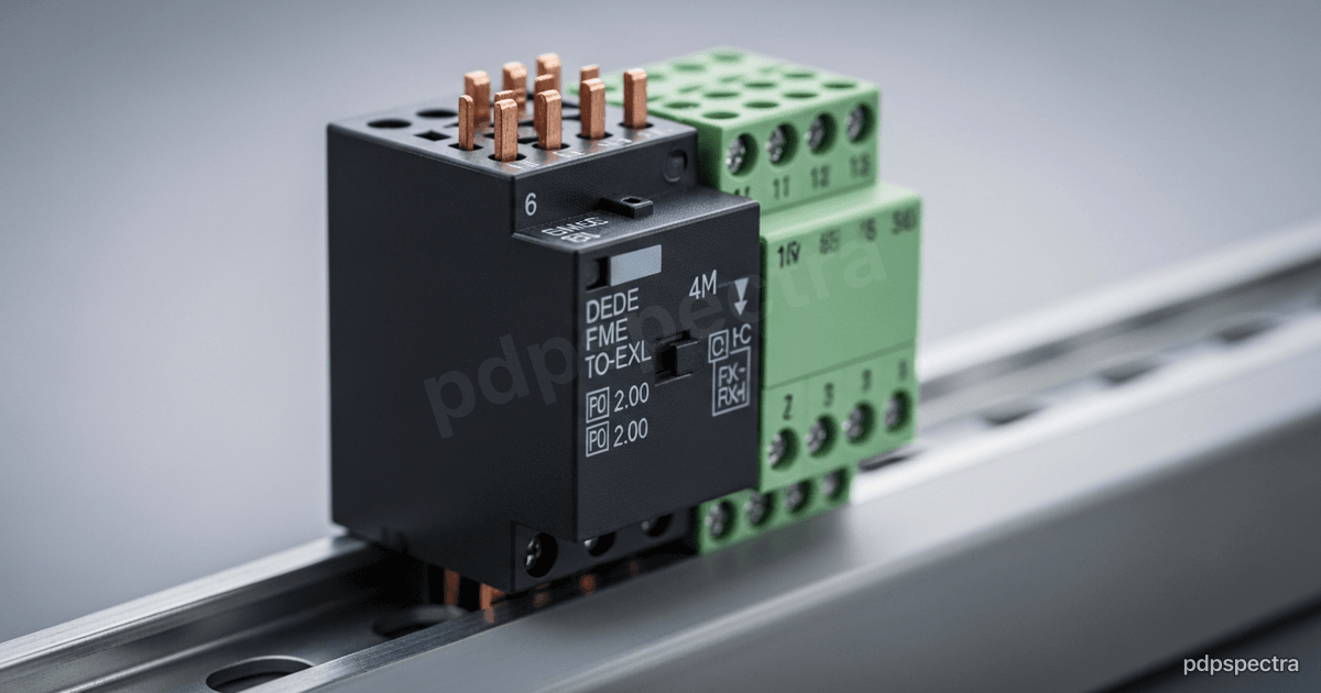 Mechanical relay and terminal block on a DIN rail