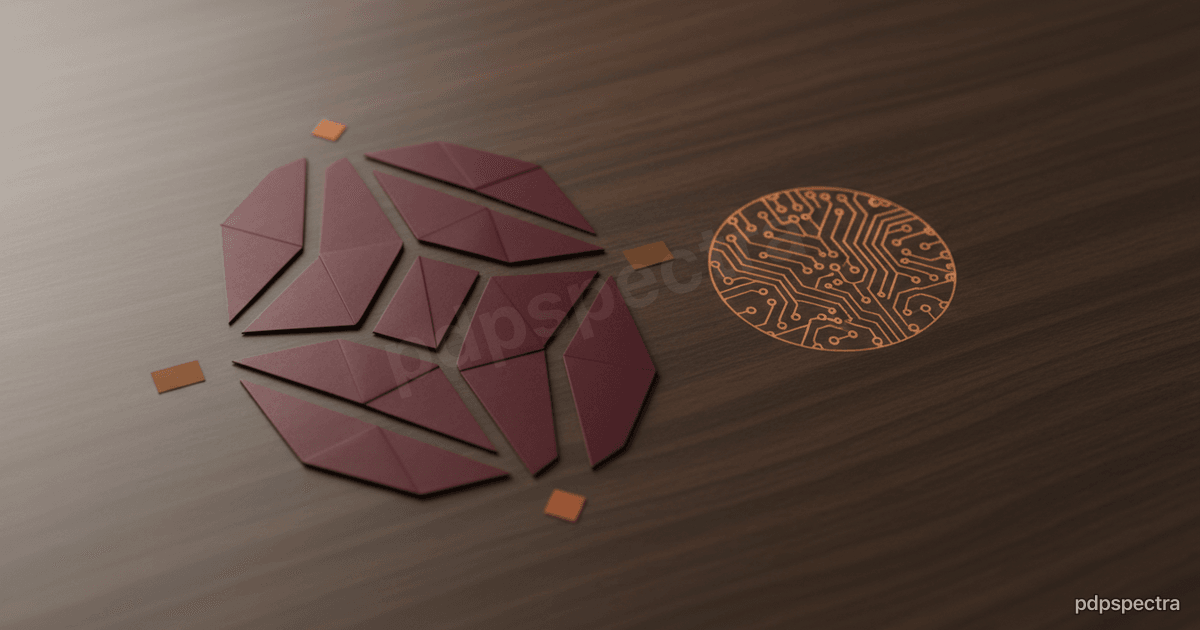 Ethiopian coffee-bean motif over a circuit pattern