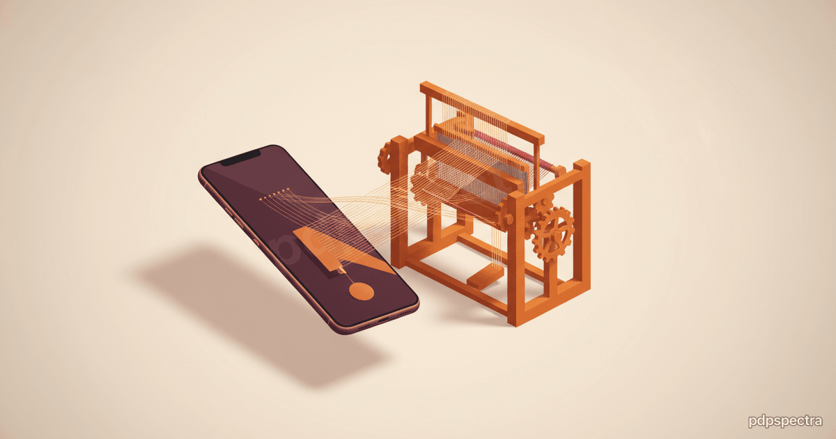 Ethiopian phone, loom, and AI traces