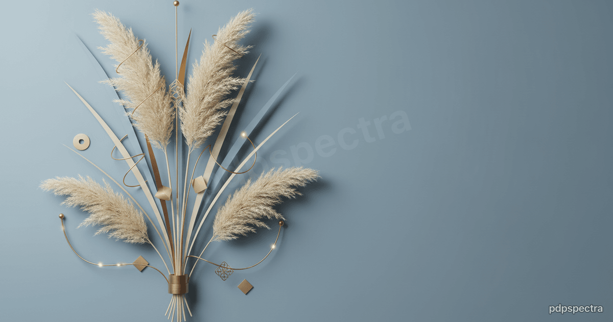 Pampas grass blades with circuit threads weaving between them