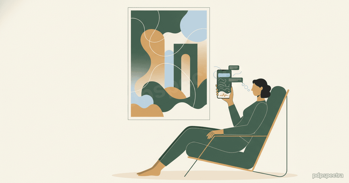 Person using mental-health app