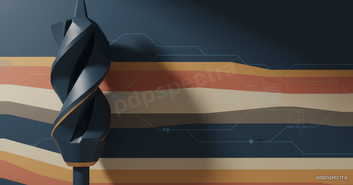 Drill bit with subsurface strata illustration