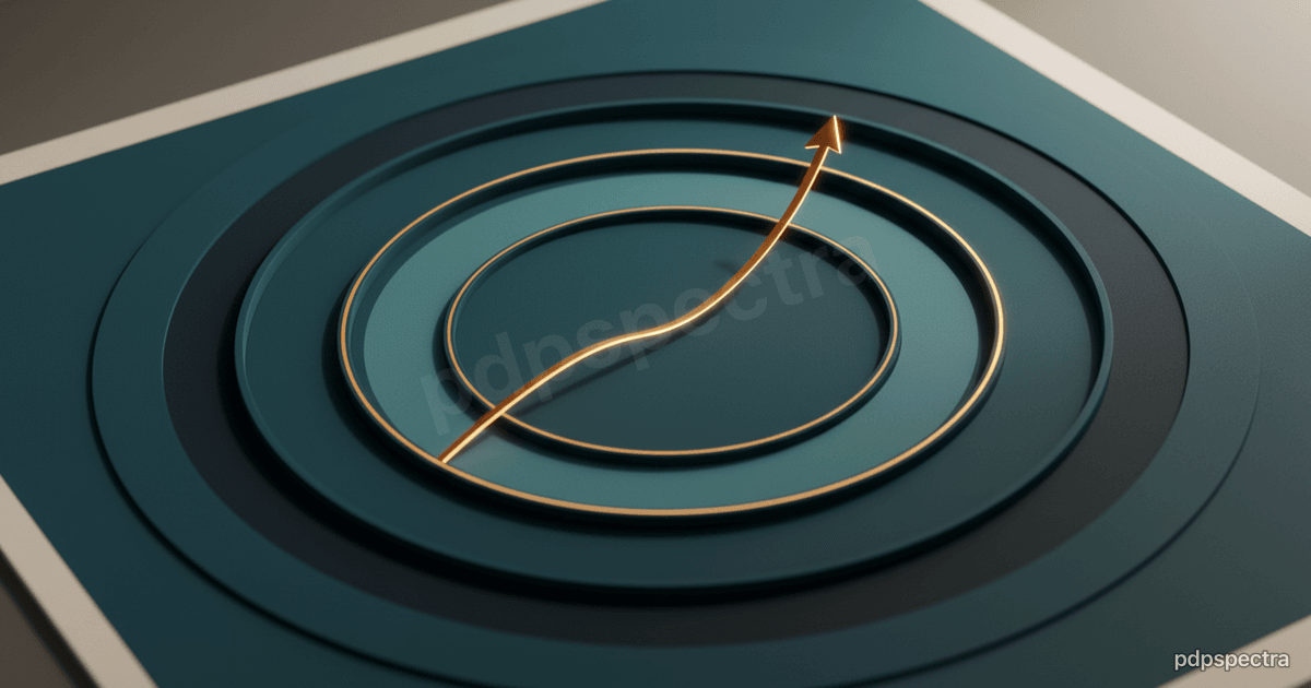 Stylised prospectus with concentric data rings and a rising growth curve representing Anthropic's public filing