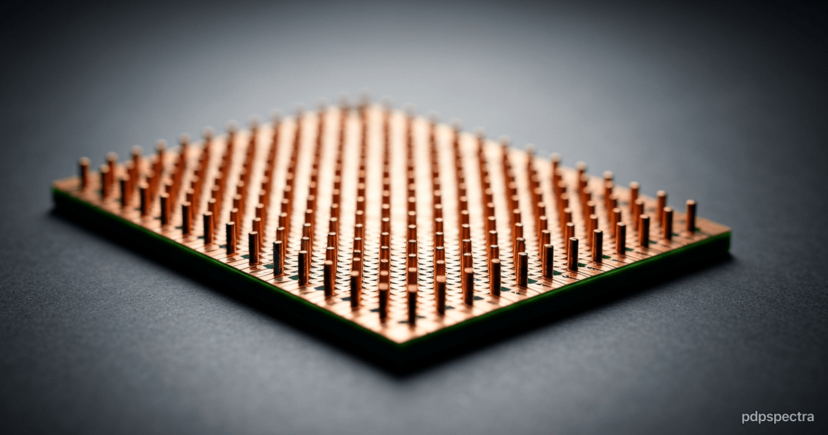 Bare silicon interposer with a grid of copper pillar bumps