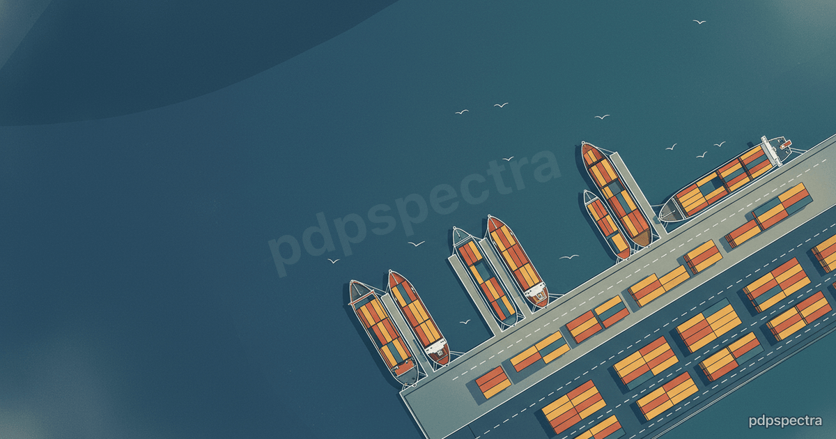 Satellite imagery of a port
