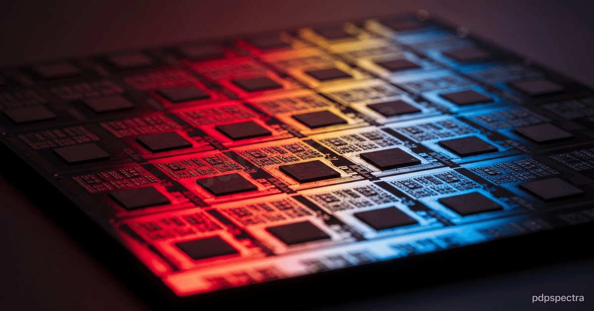 Polished semiconductor wafer with rows of identical memory dies
