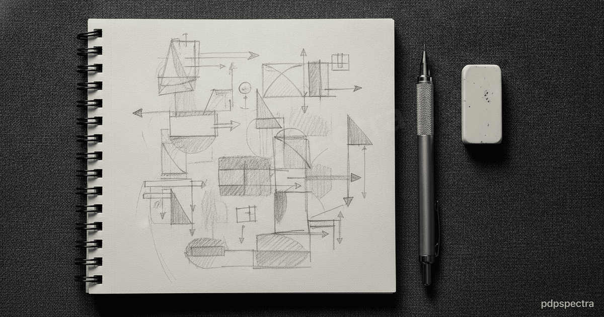 A phone on a stand photographing a notebook full of handwritten working