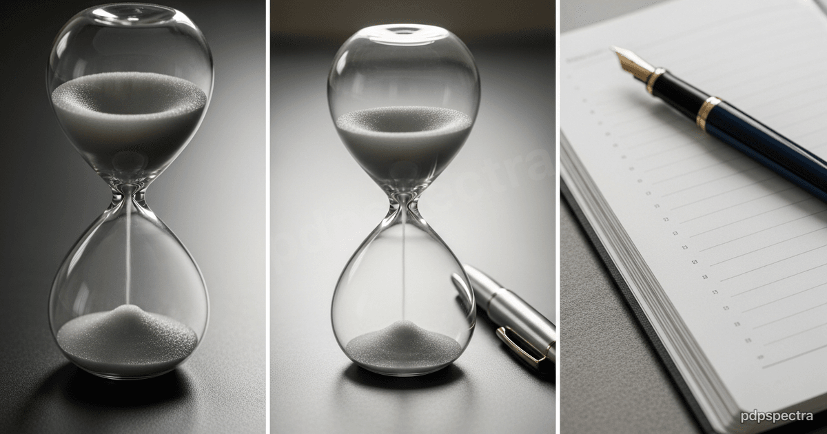 A brass kitchen timer and a small green seedling on a tidy study desk