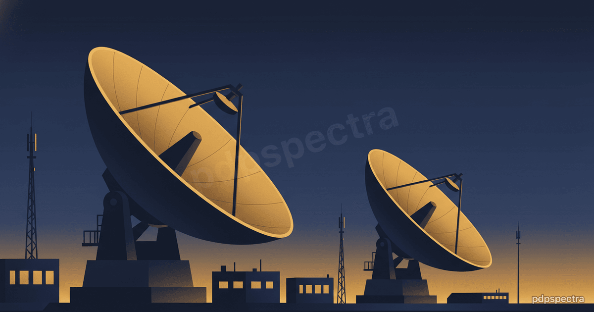 Ground station with dish antennas