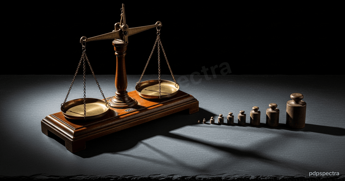 An antique apothecary balance with brass pans and calibration weights